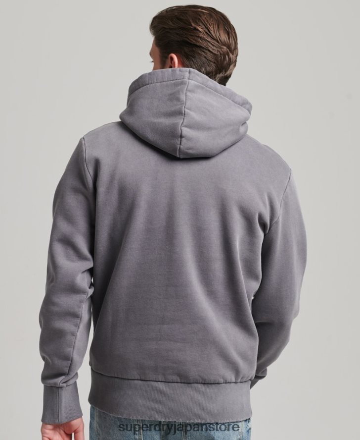 ヴィンテージインディーマークパーカー 男性 Superdry 衣類 濃い灰色 2J62PZ526