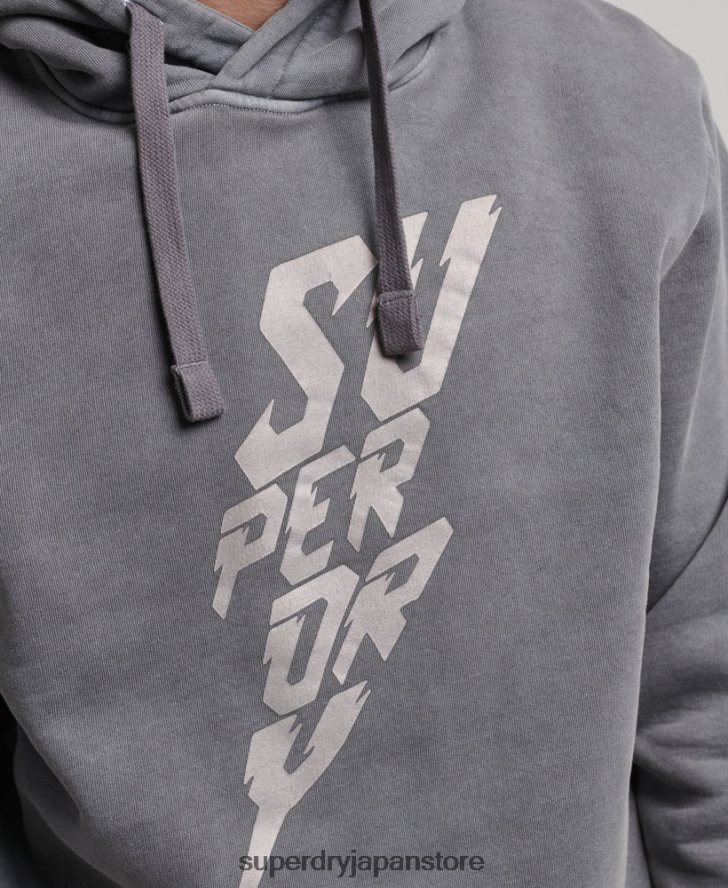 ヴィンテージインディーマークパーカー 男性 Superdry 衣類 濃い灰色 2J62PZ526