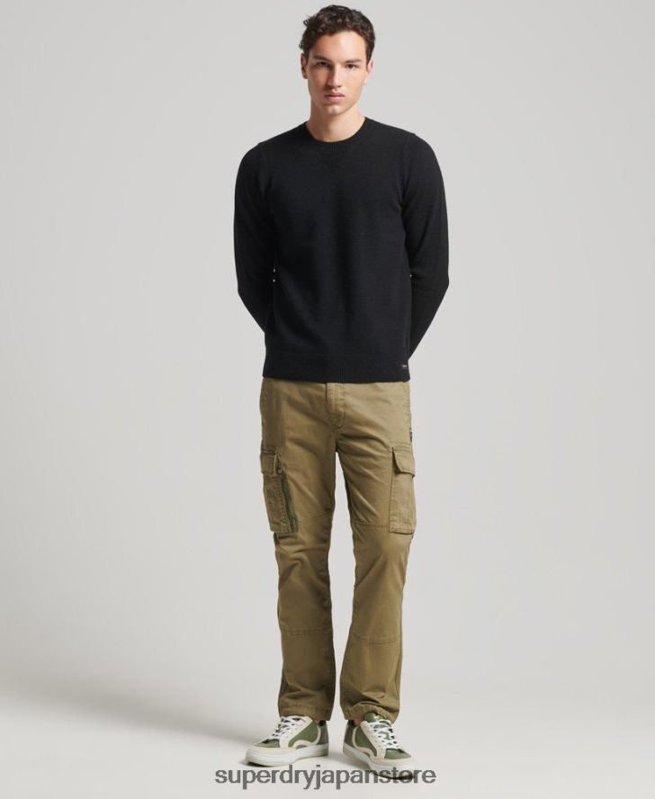 ラムウール クルージャンパー 男性 Superdry 衣類 黒 2J62PZ5270