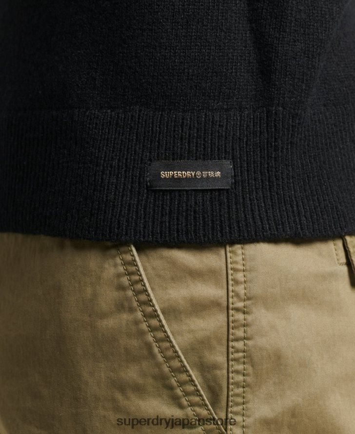 ラムウール クルージャンパー 男性 Superdry 衣類 黒 2J62PZ5270