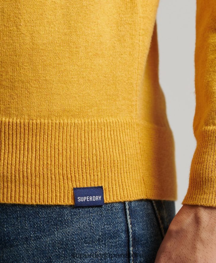 オーガニックコットン カシミア クルージャンパー 男性 Superdry 衣類 黄色 2J62PZ5271