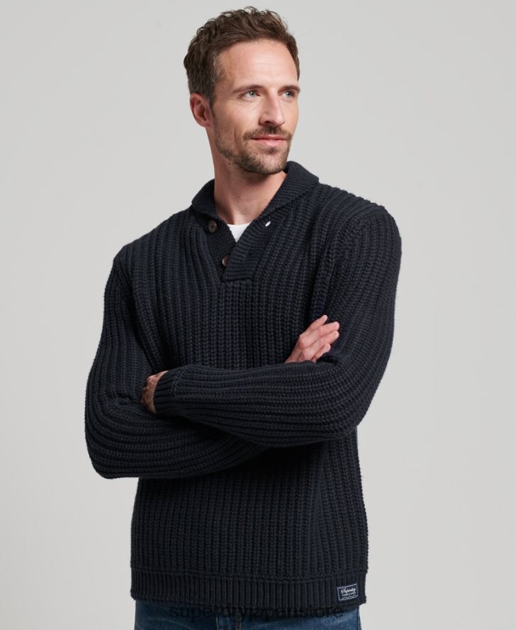 ショールジャンパー 男性 Superdry 衣類 海軍 2J62PZ5272