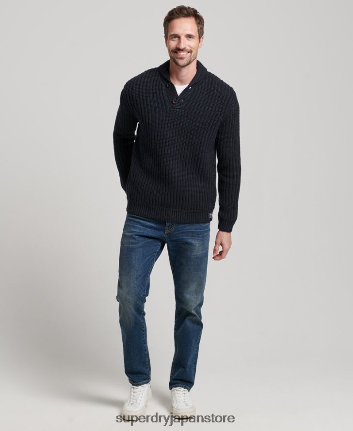 ショールジャンパー 男性 Superdry 衣類 海軍 2J62PZ5272