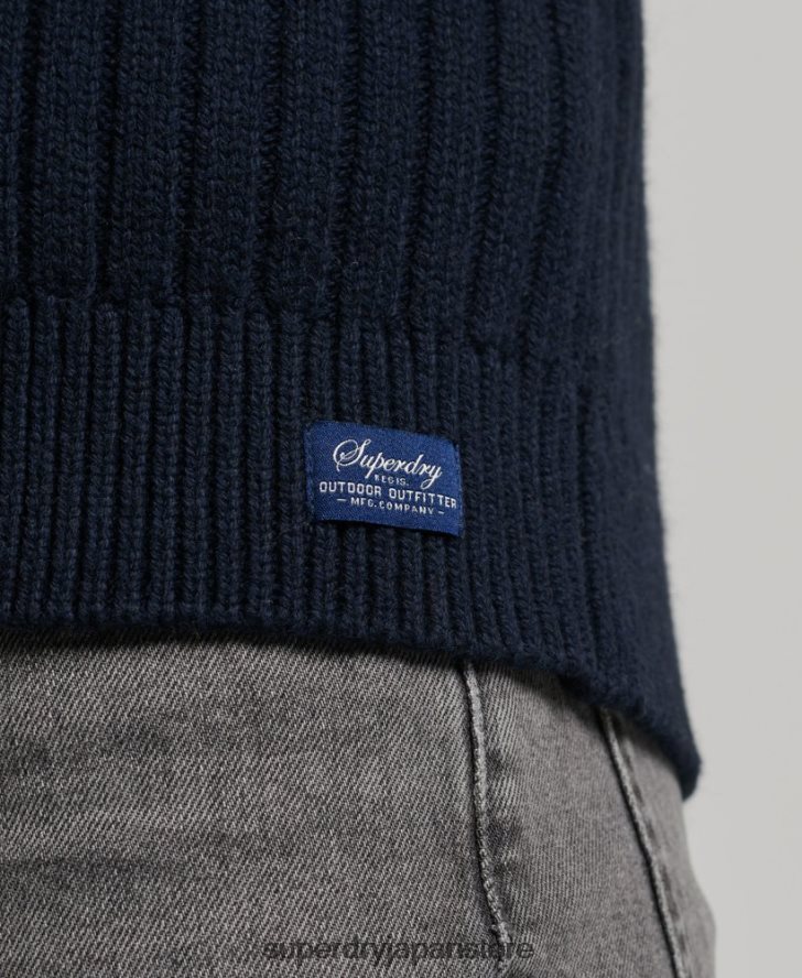 リブヘンリーセーター 男性 Superdry 衣類 海軍 2J62PZ5273
