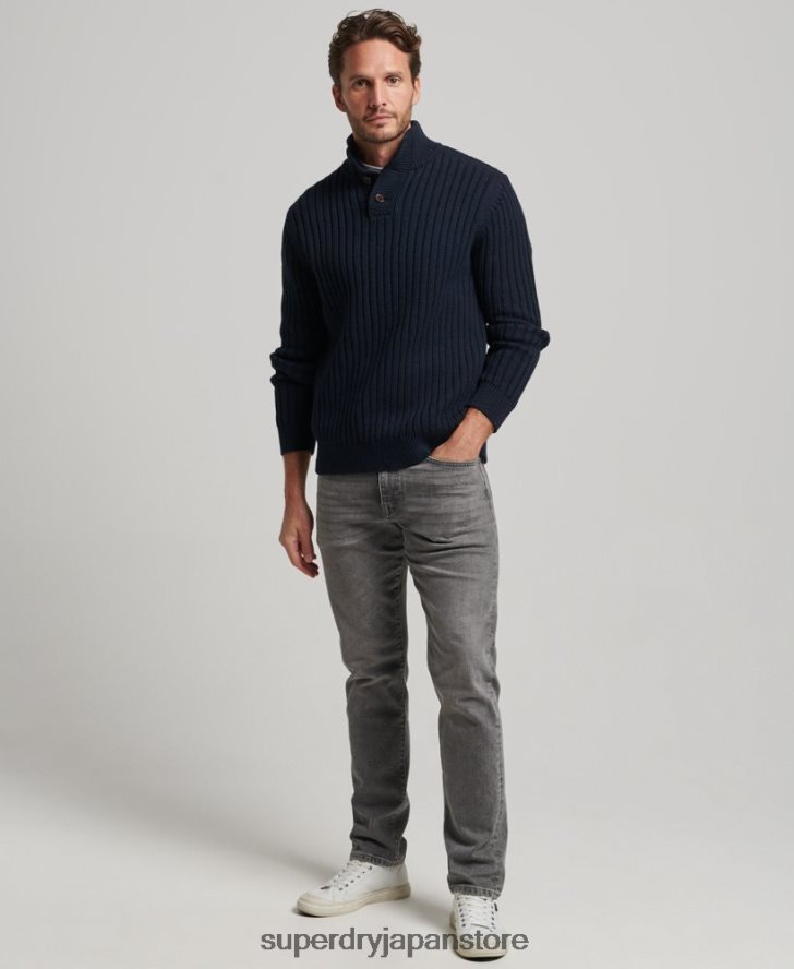 リブヘンリーセーター 男性 Superdry 衣類 海軍 2J62PZ5273