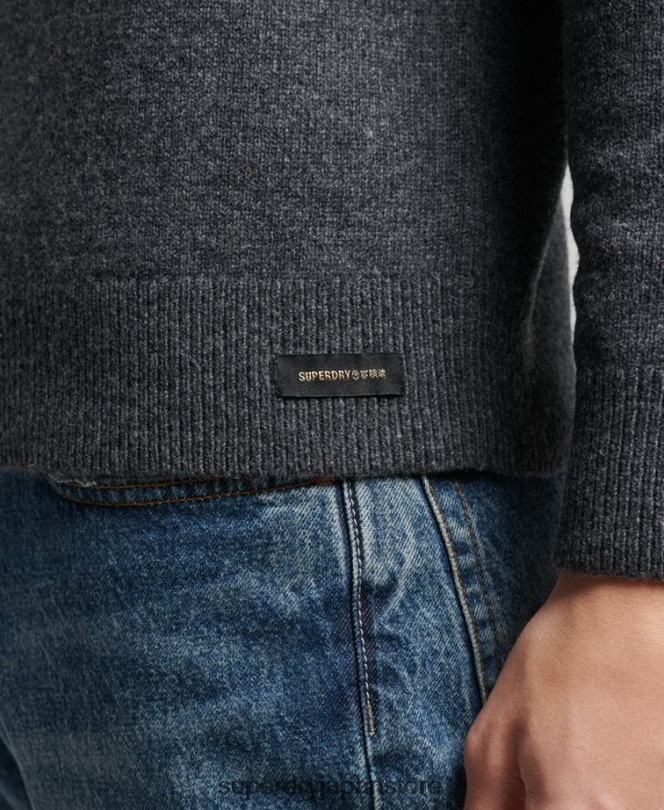 ラムウール クルージャンパー 男性 Superdry 衣類 濃い灰色 2J62PZ5274