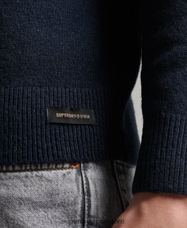 ラムウール クルージャンパー 男性 Superdry 衣類 海軍 2J62PZ5279