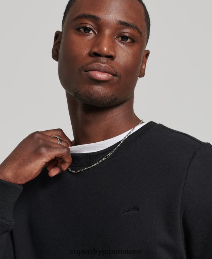 オーガニックコットン ヴィンテージロゴ クルースウェットシャツ 男性 Superdry 衣類 黒 2J62PZ527