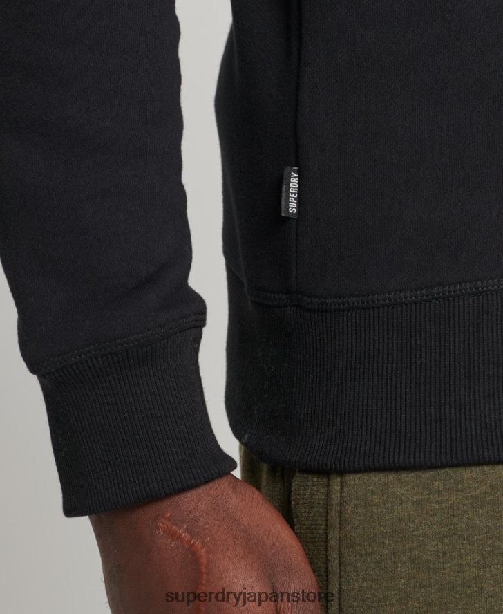 オーガニックコットン ヴィンテージロゴ クルースウェットシャツ 男性 Superdry 衣類 黒 2J62PZ527