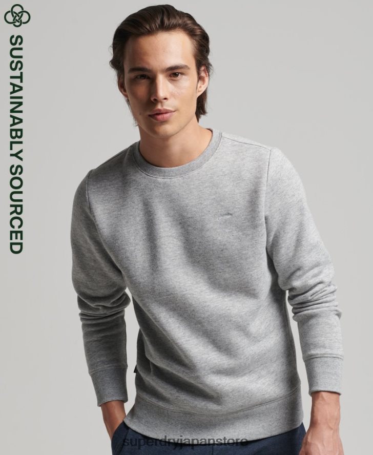 オーガニックコットン ヴィンテージロゴ クルースウェットシャツ 男性 Superdry 衣類 グレー 2J62PZ528