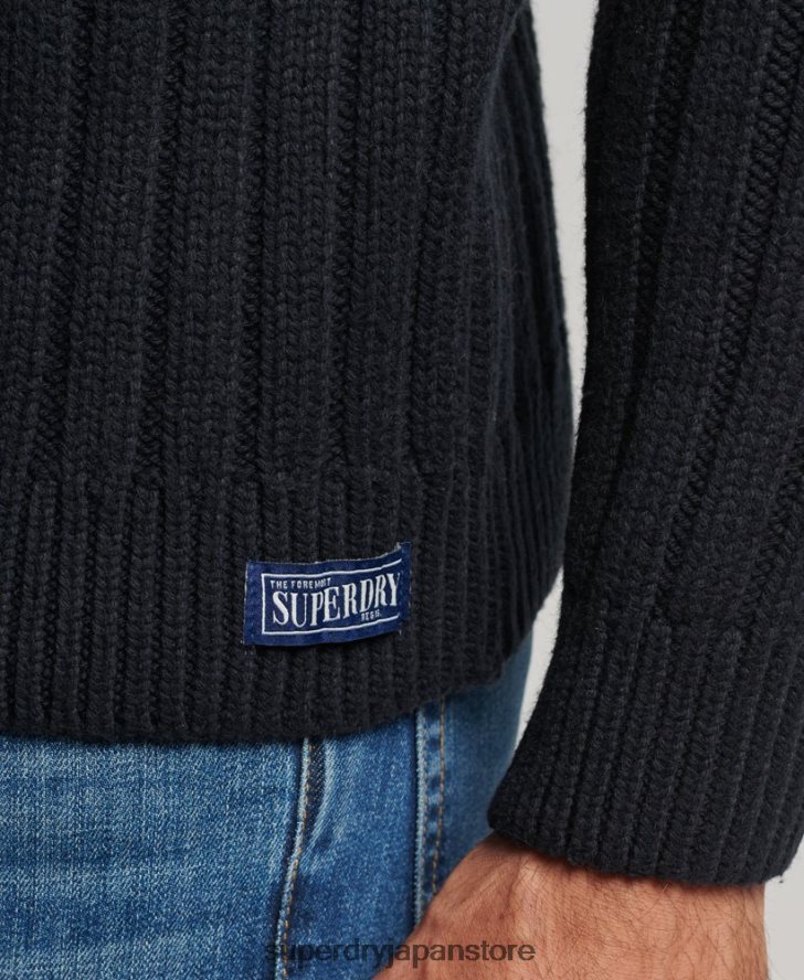メリノブレンド ロールネックセーター 男性 Superdry 衣類 濃い灰色 2J62PZ5280