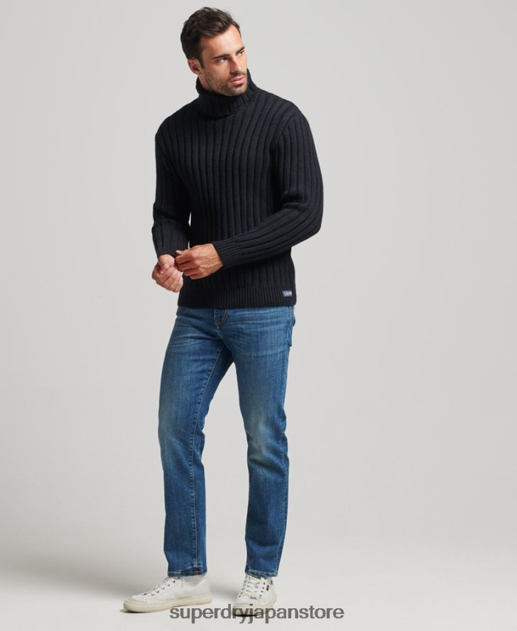 メリノブレンド ロールネックセーター 男性 Superdry 衣類 濃い灰色 2J62PZ5280