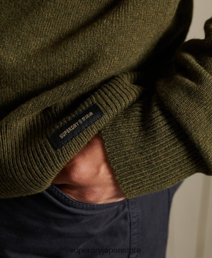 ラムウール ライトウェイト クルージャンパー 男性 Superdry 衣類 緑 2J62PZ5287
