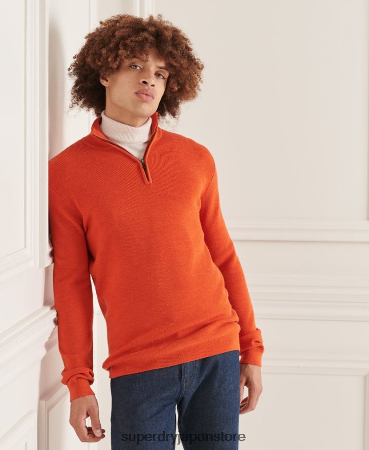 スタジオメリノヘンリージャンパー 男性 Superdry 衣類 オレンジ 2J62PZ5288