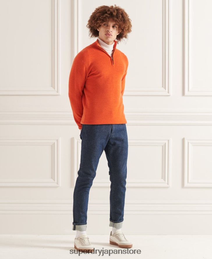 スタジオメリノヘンリージャンパー 男性 Superdry 衣類 オレンジ 2J62PZ5288