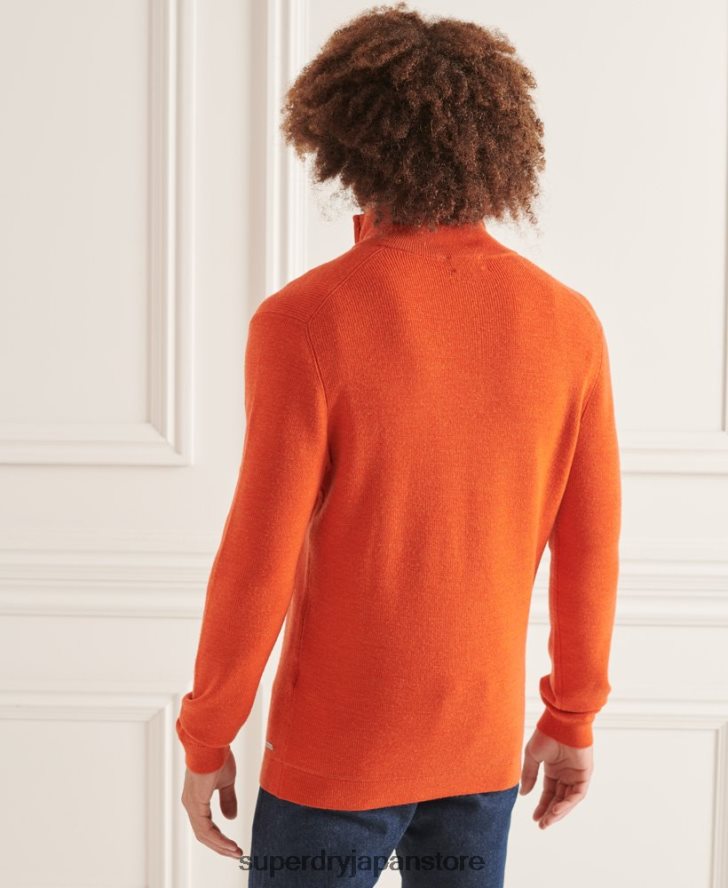スタジオメリノヘンリージャンパー 男性 Superdry 衣類 オレンジ 2J62PZ5288