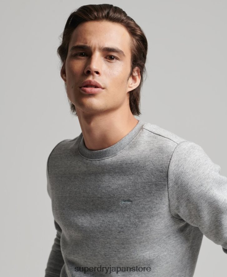 オーガニックコットン ヴィンテージロゴ クルースウェットシャツ 男性 Superdry 衣類 グレー 2J62PZ528