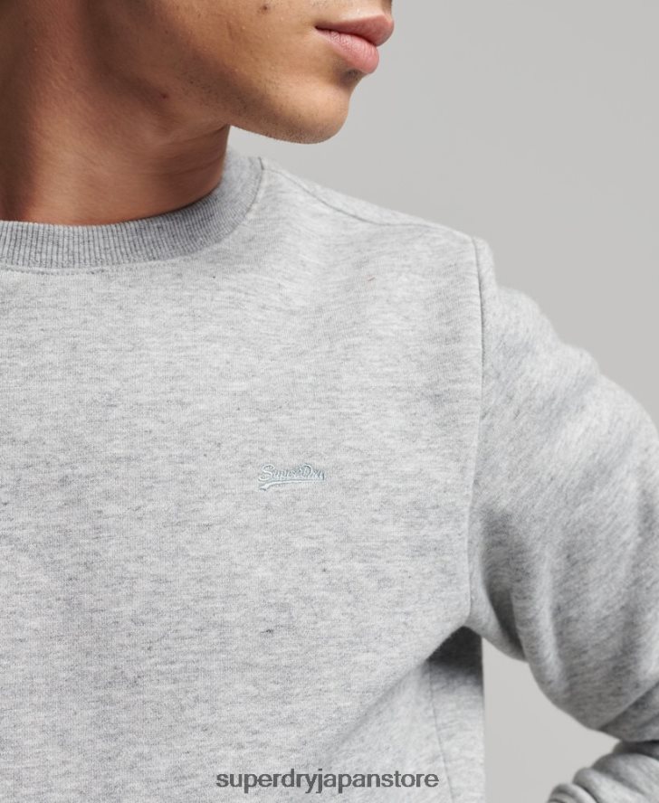 オーガニックコットン ヴィンテージロゴ クルースウェットシャツ 男性 Superdry 衣類 グレー 2J62PZ528