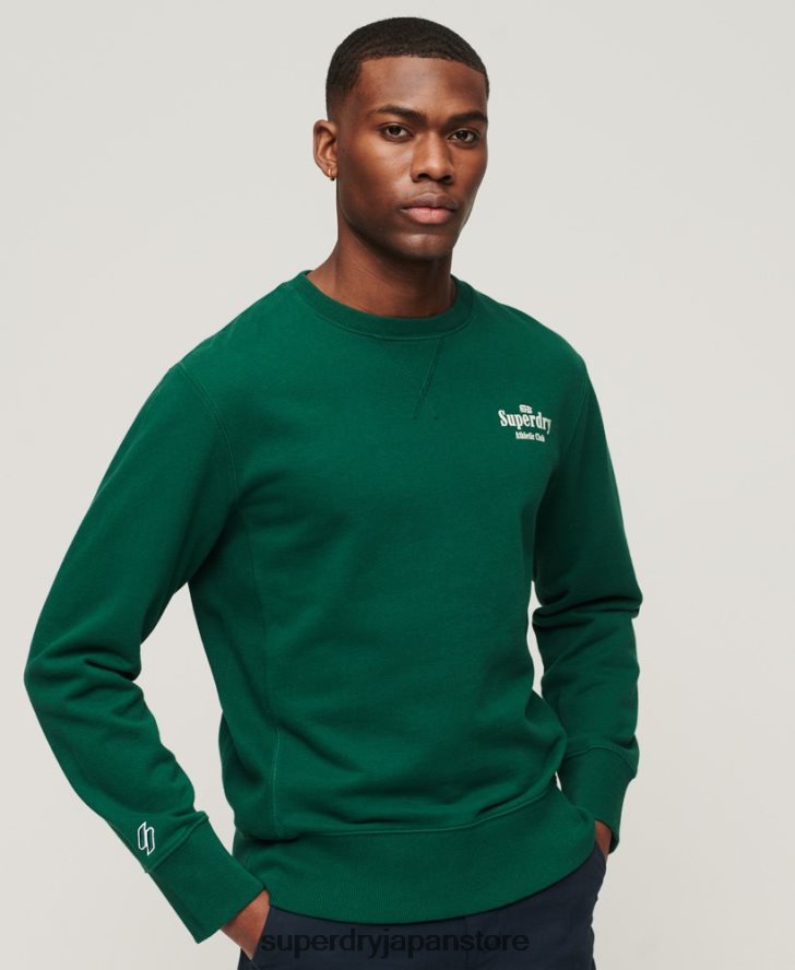 コード アスレチック クラブ クルー スウェットシャツ 男性 Superdry 衣類 緑 2J62PZ529