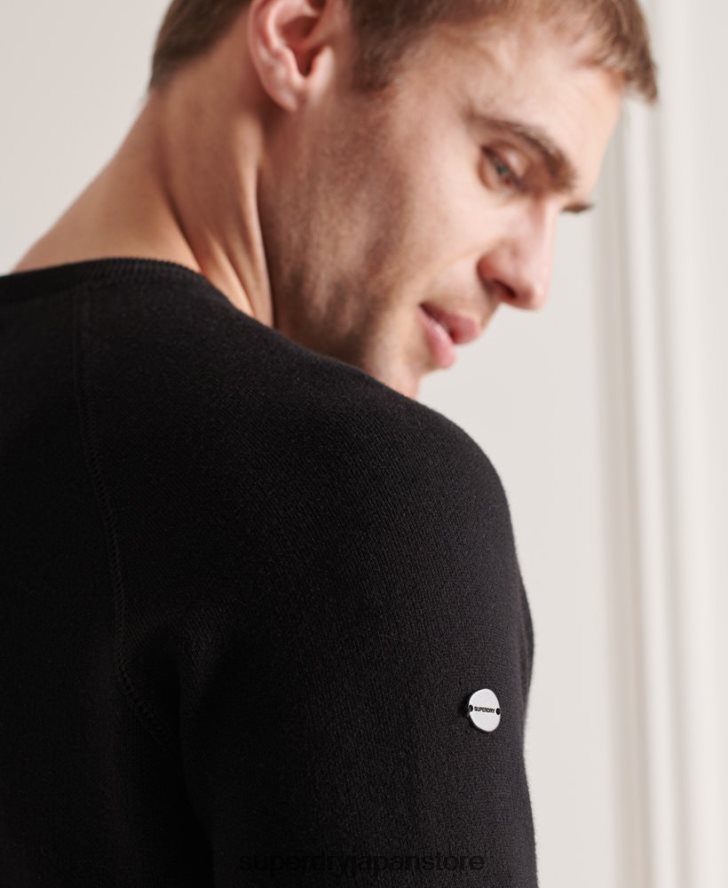 スタジオ エッセンシャル クルー ジャンパー 男性 Superdry 衣類 黒 2J62PZ5290