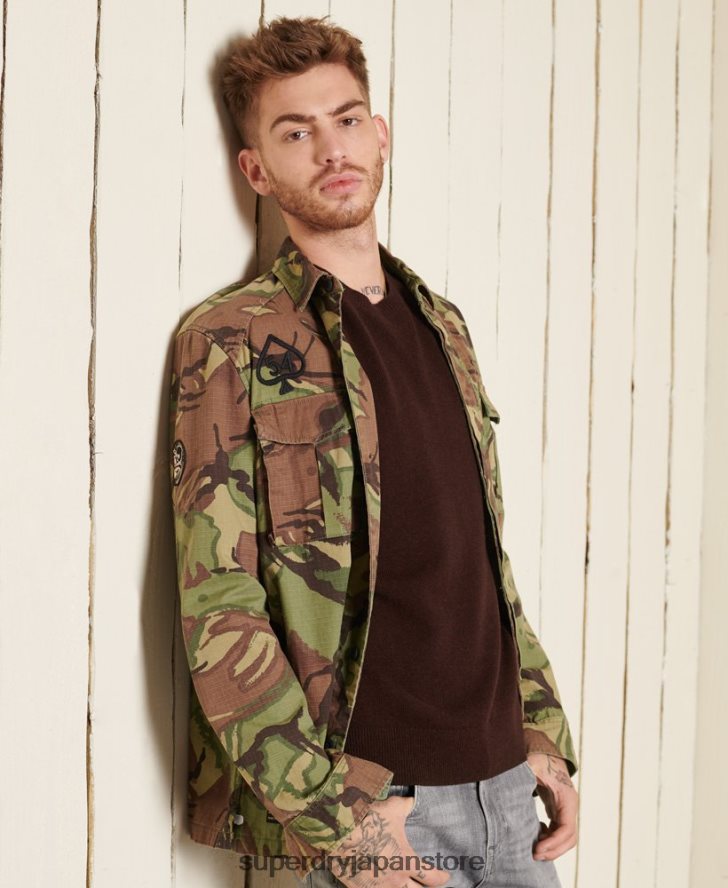 ラムウール ライトウェイト クルージャンパー 男性 Superdry 衣類 茶色 2J62PZ5292