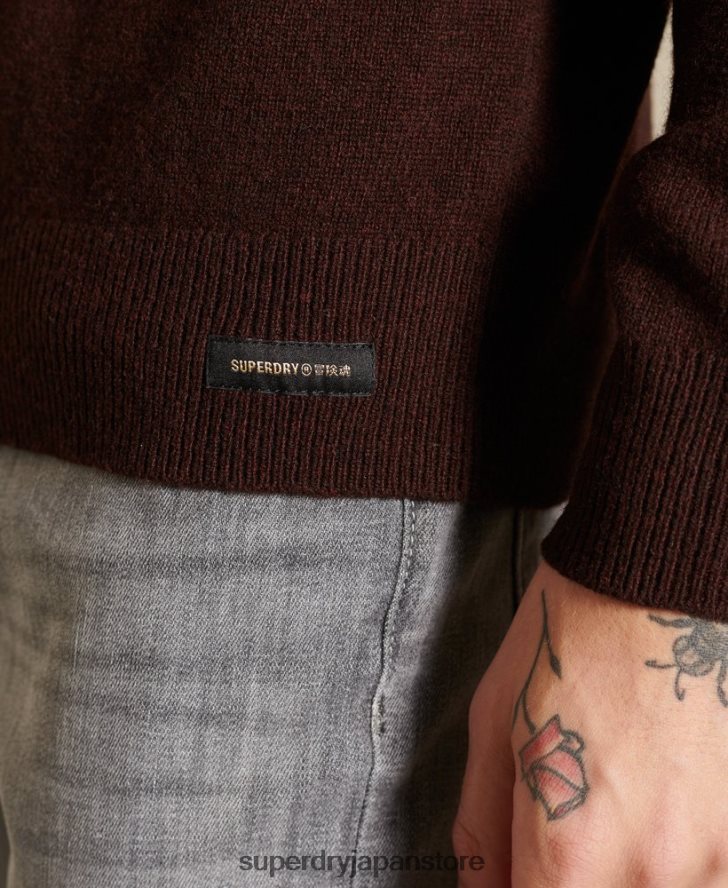ラムウール ライトウェイト クルージャンパー 男性 Superdry 衣類 茶色 2J62PZ5292