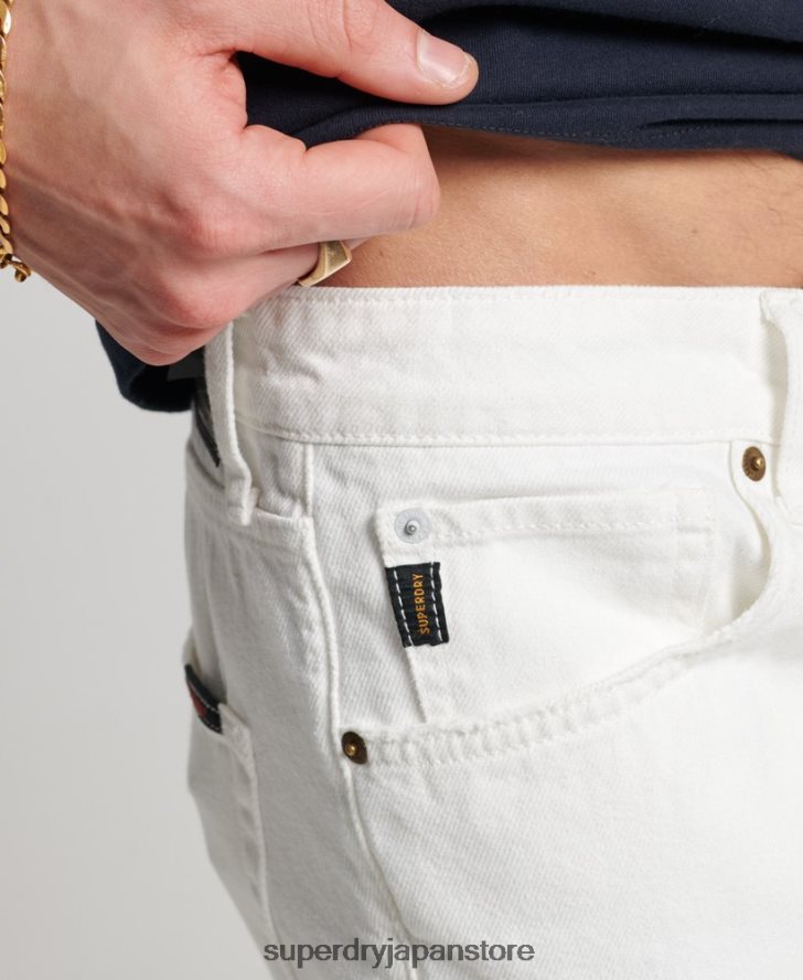 ストレートショーツ 男性 Superdry 衣類 白 2J62PZ52