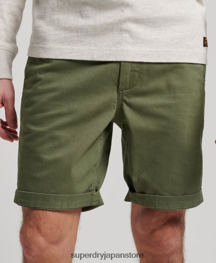 オフィサーチノショーツ 男性 Superdry 衣類 カーキ 2J62PZ53