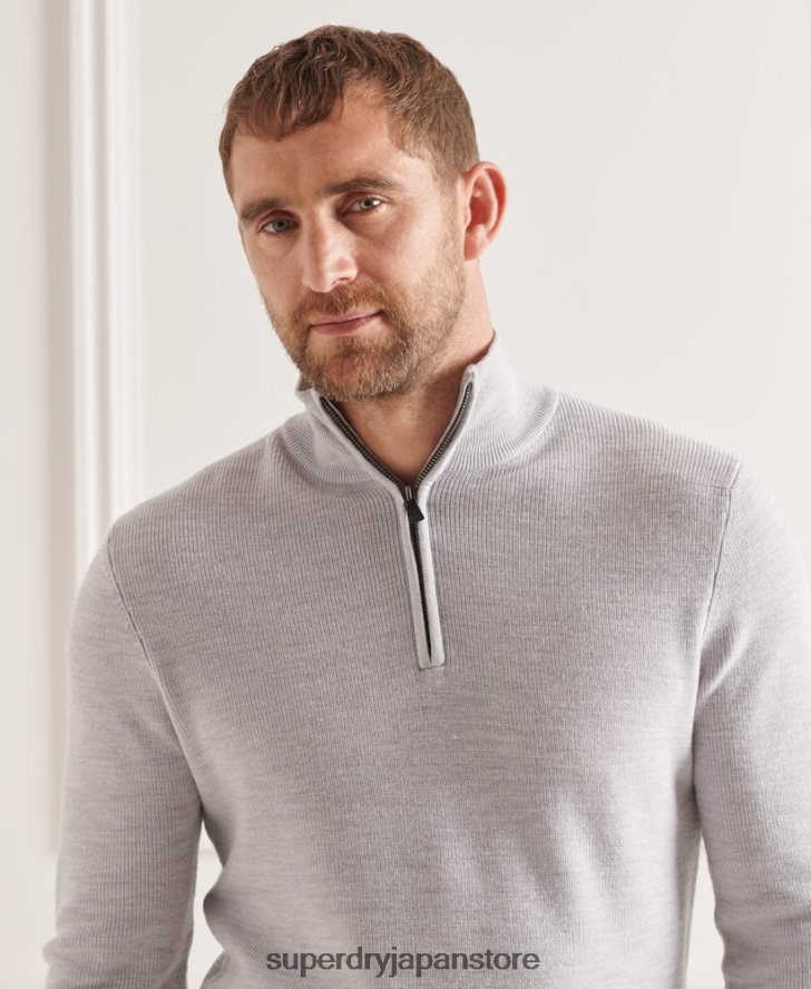スタジオメリノヘンリージャンパー 男性 Superdry 衣類 ライトグレー 2J62PZ5305