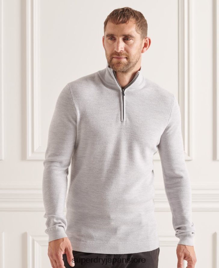 スタジオメリノヘンリージャンパー 男性 Superdry 衣類 ライトグレー 2J62PZ5305