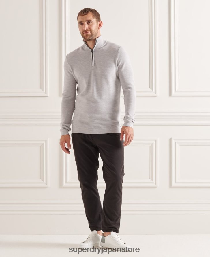 スタジオメリノヘンリージャンパー 男性 Superdry 衣類 ライトグレー 2J62PZ5305
