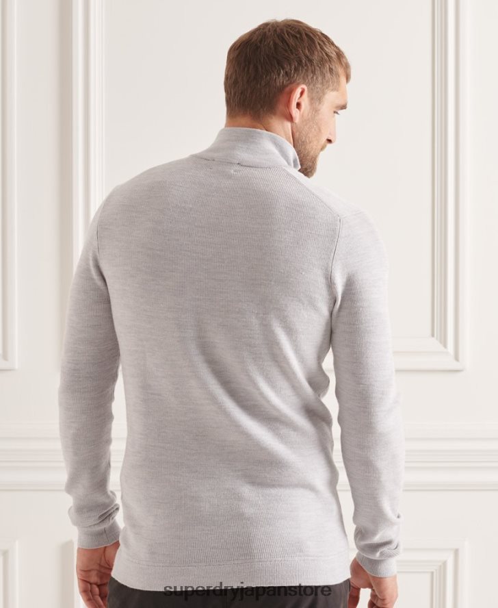 スタジオメリノヘンリージャンパー 男性 Superdry 衣類 ライトグレー 2J62PZ5305