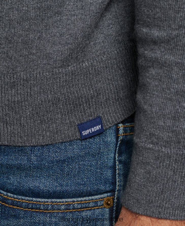オーガニックコットン カシミア クルージャンパー 男性 Superdry 衣類 グレー 2J62PZ5306