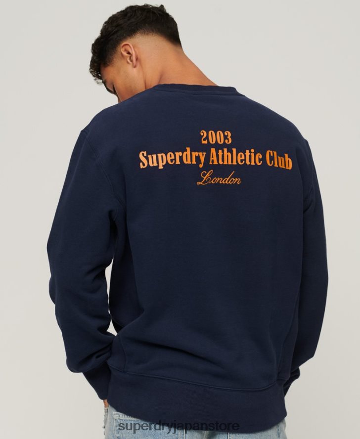 コード アスレチック クラブ クルー スウェットシャツ 男性 Superdry 衣類 海軍 2J62PZ530