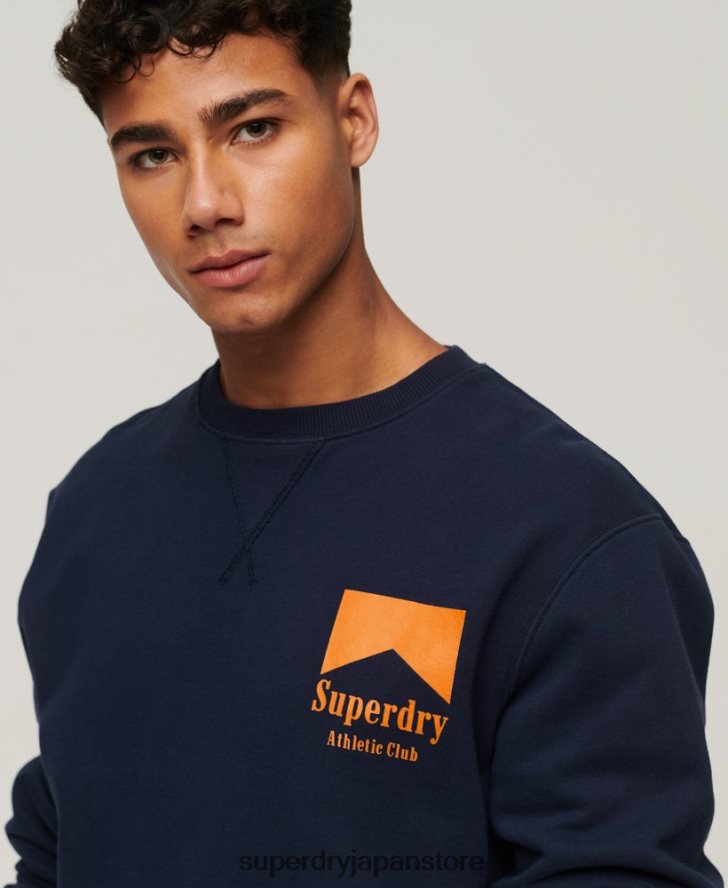 コード アスレチック クラブ クルー スウェットシャツ 男性 Superdry 衣類 海軍 2J62PZ530