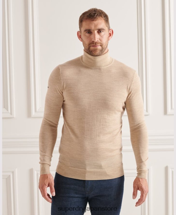 スタジオメリノロールネックセーター 男性 Superdry 衣類 ベージュ 2J62PZ5310