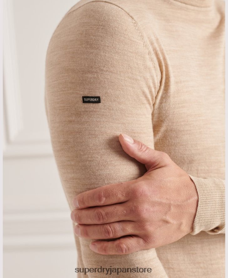 スタジオメリノロールネックセーター 男性 Superdry 衣類 ベージュ 2J62PZ5310