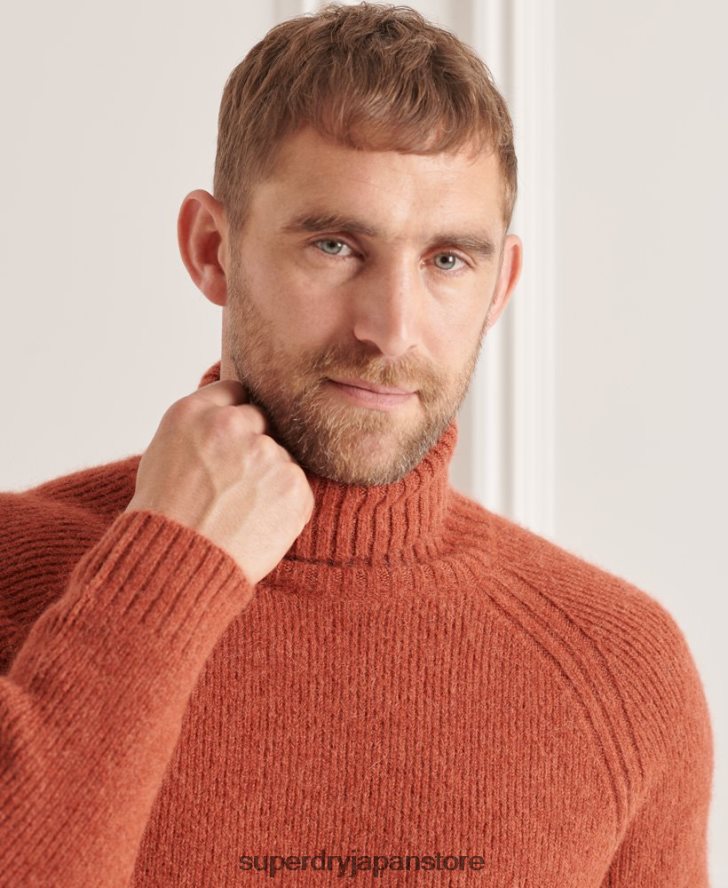 スタジオ チャンキー ロールネック セーター 男性 Superdry 衣類 オレンジ 2J62PZ5311