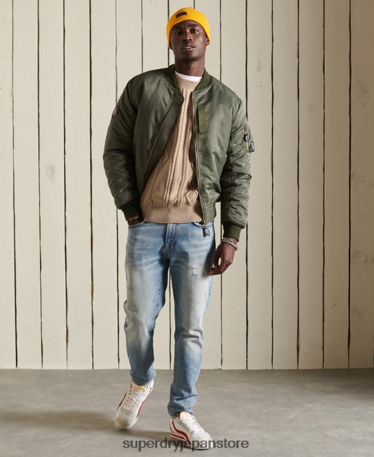 パッチワークケーブルクルージャンパー 男性 Superdry 衣類 クリーム 2J62PZ5313