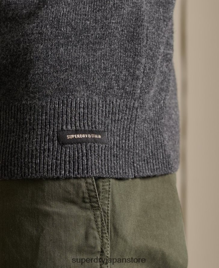 ラムウール ライトウェイト クルージャンパー 男性 Superdry 衣類 濃い灰色 2J62PZ5314