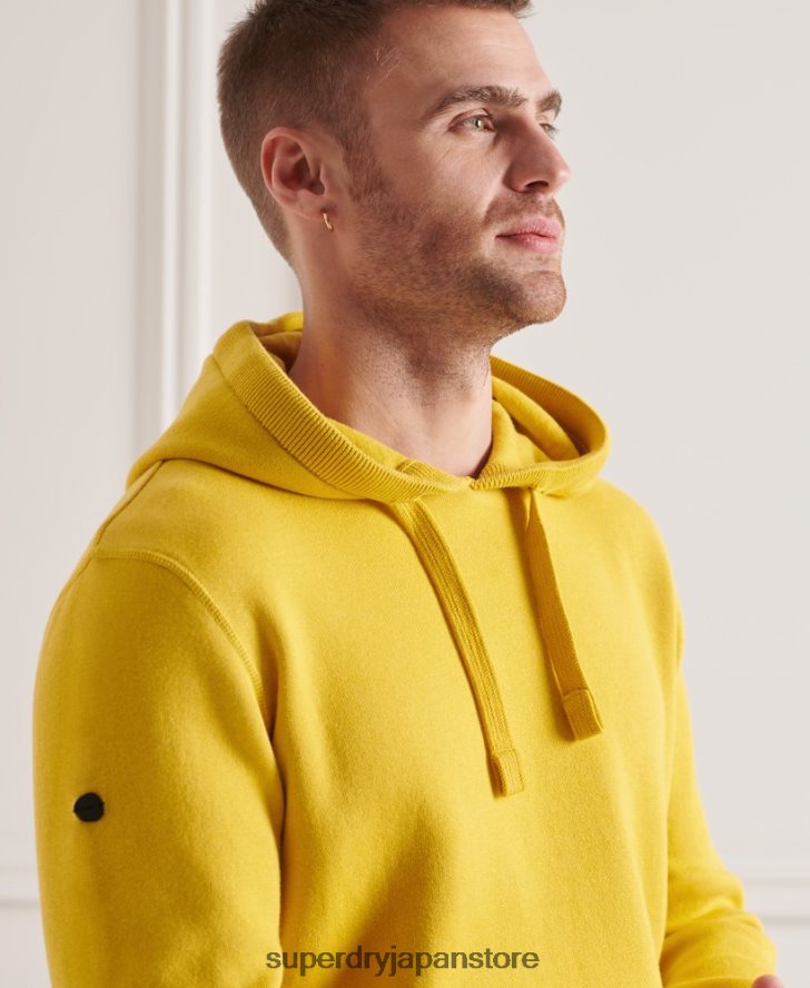 オーガニックコットンのエッセンシャルパーカー 男性 Superdry 衣類 黄色 2J62PZ5317