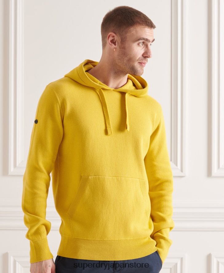 オーガニックコットンのエッセンシャルパーカー 男性 Superdry 衣類 黄色 2J62PZ5317