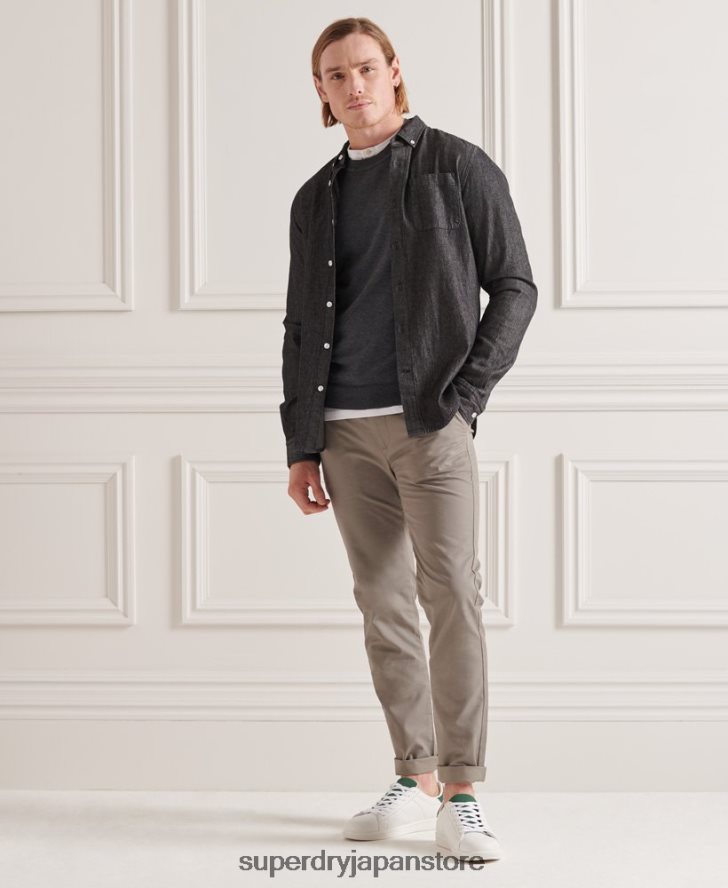 コットンクルーニットセーター 男性 Superdry 衣類 濃い灰色 2J62PZ5321