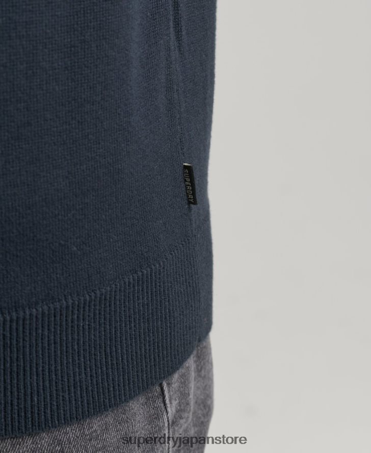 コットンクルーニットセーター 男性 Superdry 衣類 海軍 2J62PZ5322