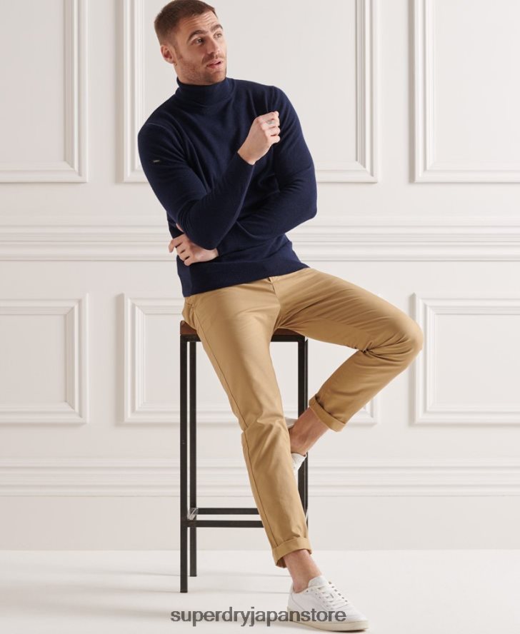 ラムウール ロールネックセーター 男性 Superdry 衣類 海軍 2J62PZ5323