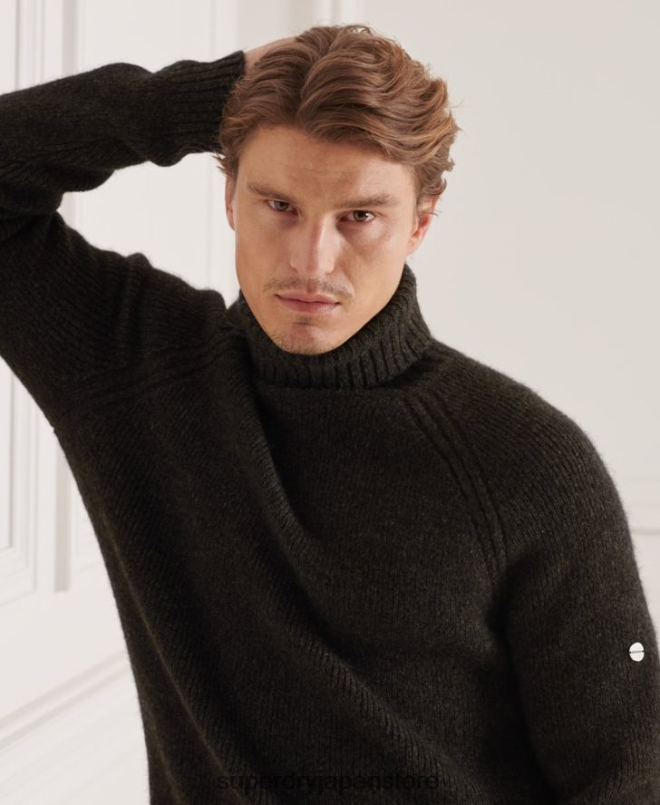 スタジオ チャンキー ロールネック セーター 男性 Superdry 衣類 濃い灰色 2J62PZ5329