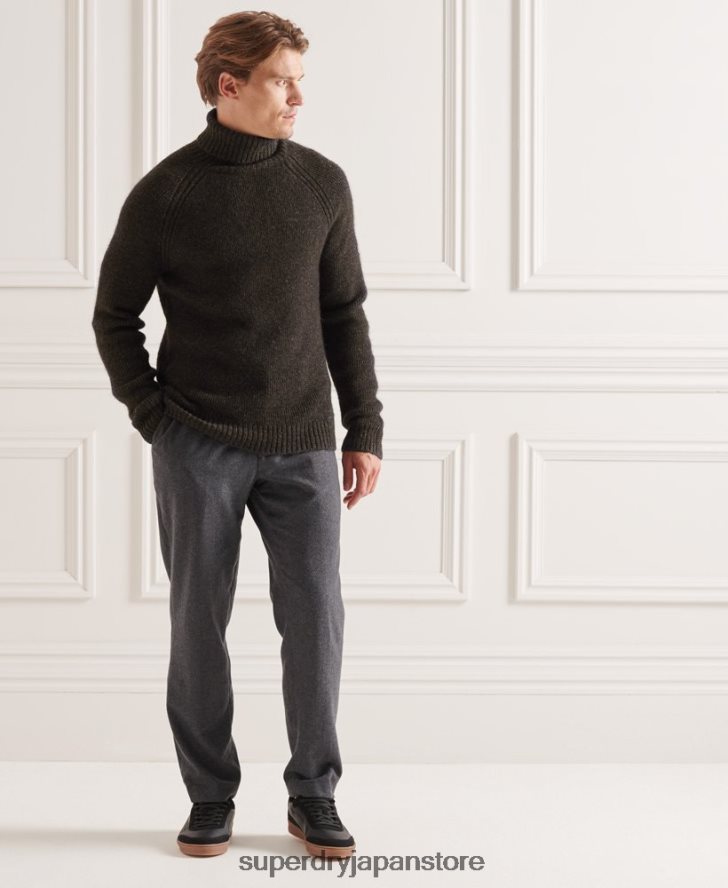 スタジオ チャンキー ロールネック セーター 男性 Superdry 衣類 濃い灰色 2J62PZ5329