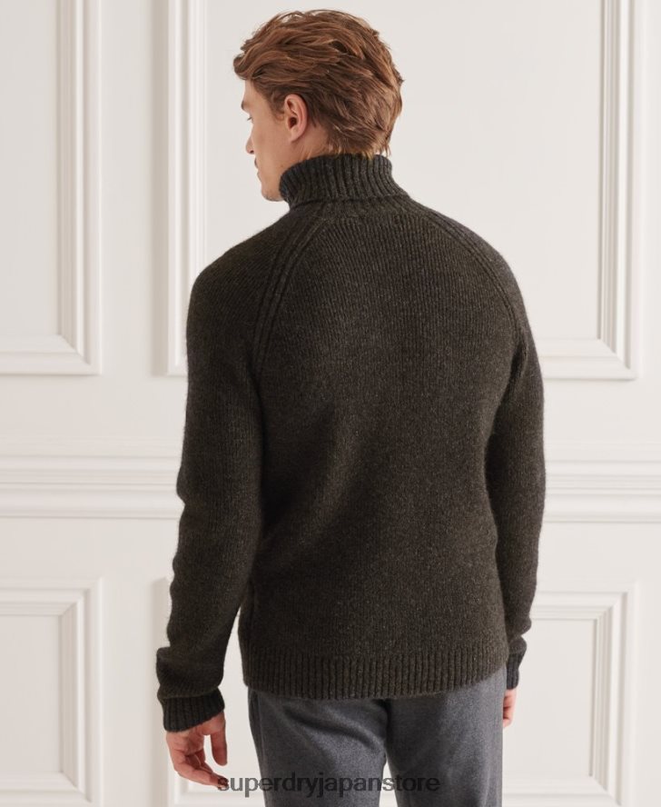 スタジオ チャンキー ロールネック セーター 男性 Superdry 衣類 濃い灰色 2J62PZ5329