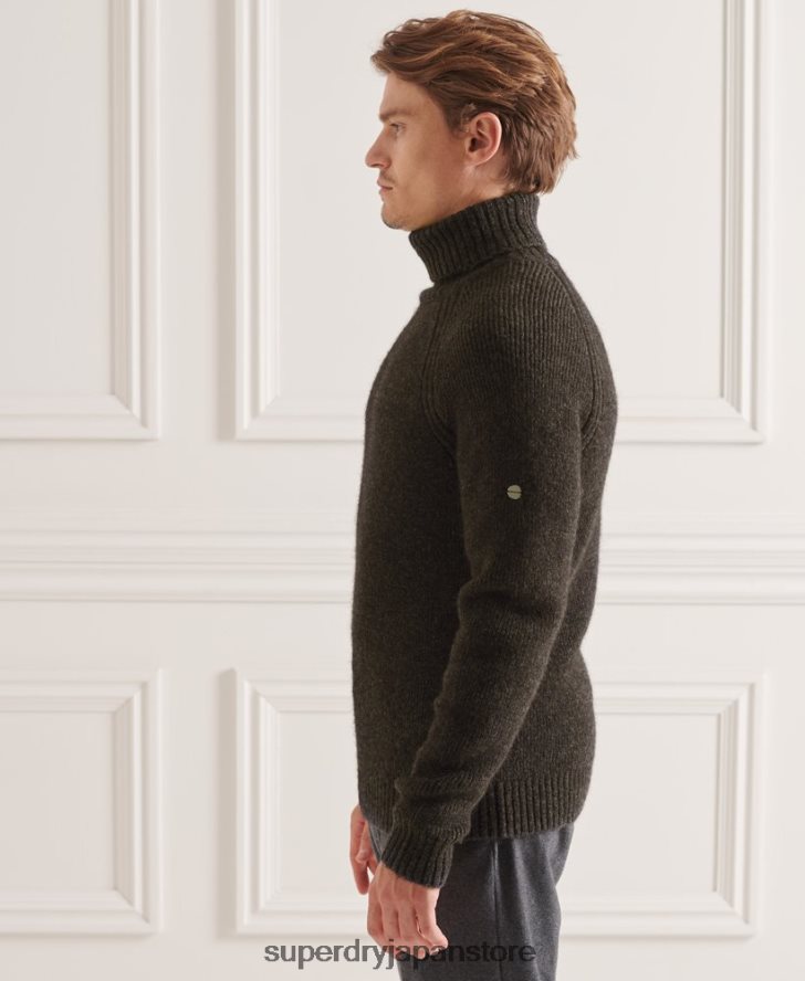 スタジオ チャンキー ロールネック セーター 男性 Superdry 衣類 濃い灰色 2J62PZ5329