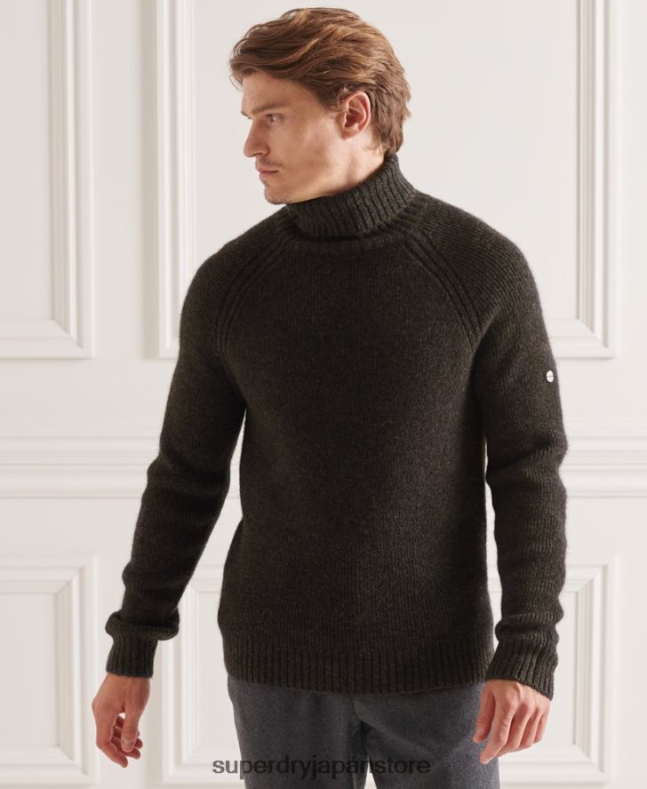 スタジオ チャンキー ロールネック セーター 男性 Superdry 衣類 濃い灰色 2J62PZ5329